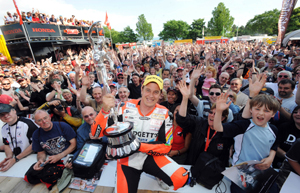 John McGuinness celebrates TT success (Stephen Davison)